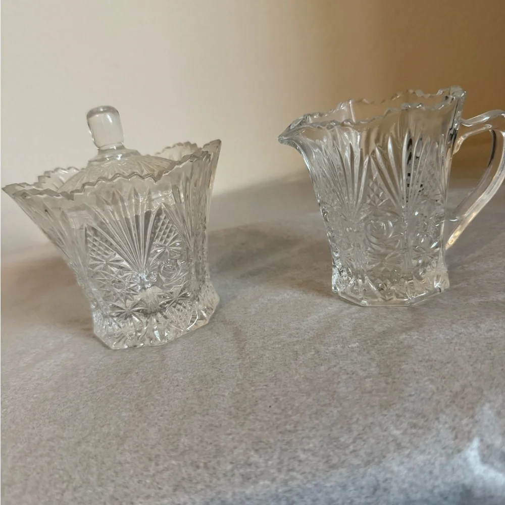 Vintage Studio Nova Clear Glass Sugar and Creamer Set